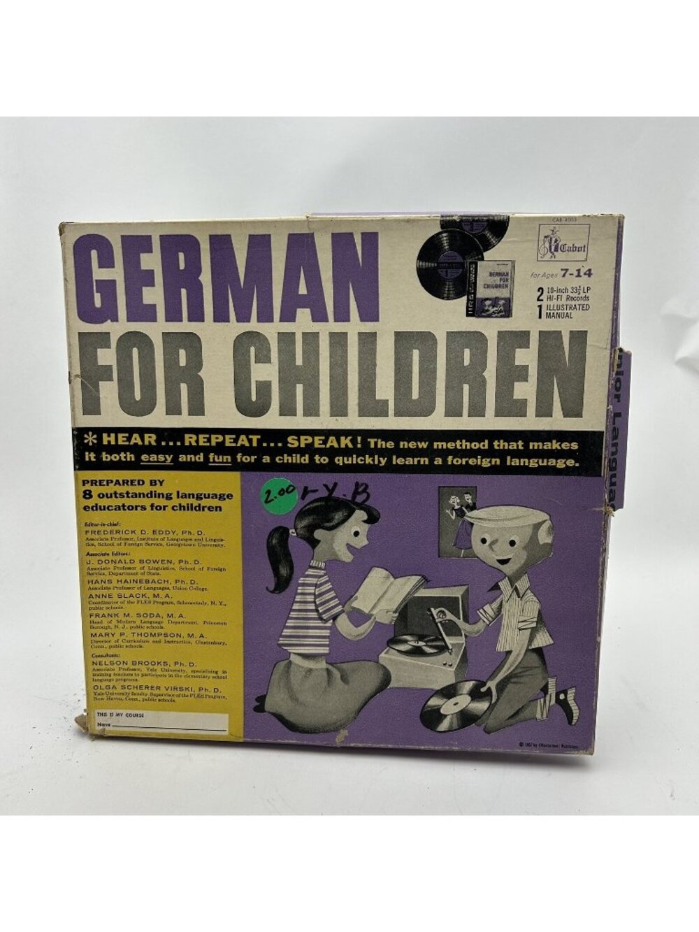 Vintage Cabot Listen and Learn German For Children (1959) Vinyl Only, No Book